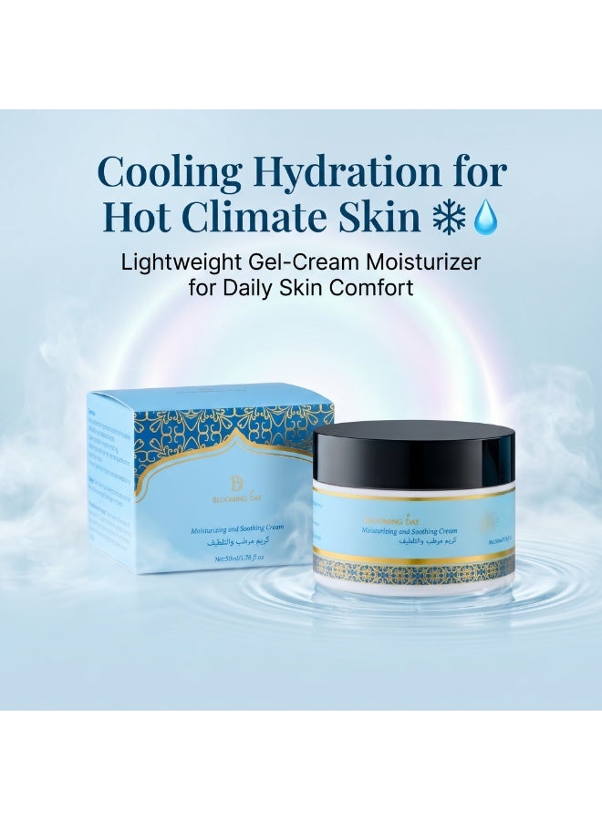 Blooming Day Moisturizing & Soothing Cream 50ml – Lightweight Cooling Face Moisturizer for Hydration & Skin Comfort - Image 1