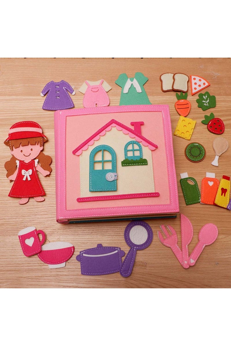 Pink Felt Book Quiet Felt Book Montessori Sensory Busy Board For Early Activity Learning Book Little