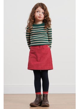 Tchibo Kids Girl Side Pocket Corduroy Skort, Red  - Image 1