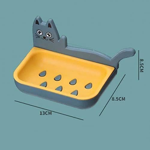 Kyraton (1pc 's) Plastic Soap Holder/Soap Box Beautiful Cat Shape Soap Dish Case Holder Bathroom Accessory - Multi Color - Image 2