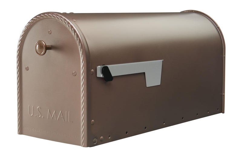 Architectural Mailboxes Edwards WeatherResistant Steel Metal Post Mounted Mail Box for Outside Bronze Large Curbside Mailbox USPS Approved for Residential Delivery