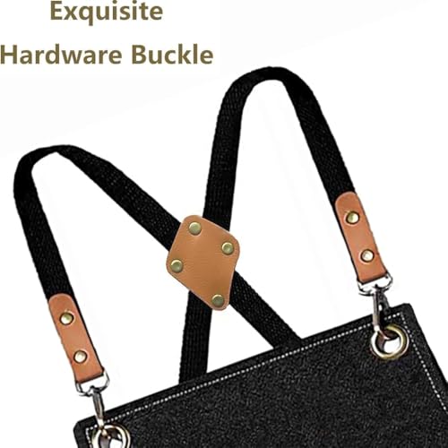 Supvox® Unisex Waterproof Home Apron - Kitchen and Workshop With Tool Pockets - Thicken Canvas Dustproof - Adjustable for Handwork, Woodenwork, Gardening (Black) - Image 3