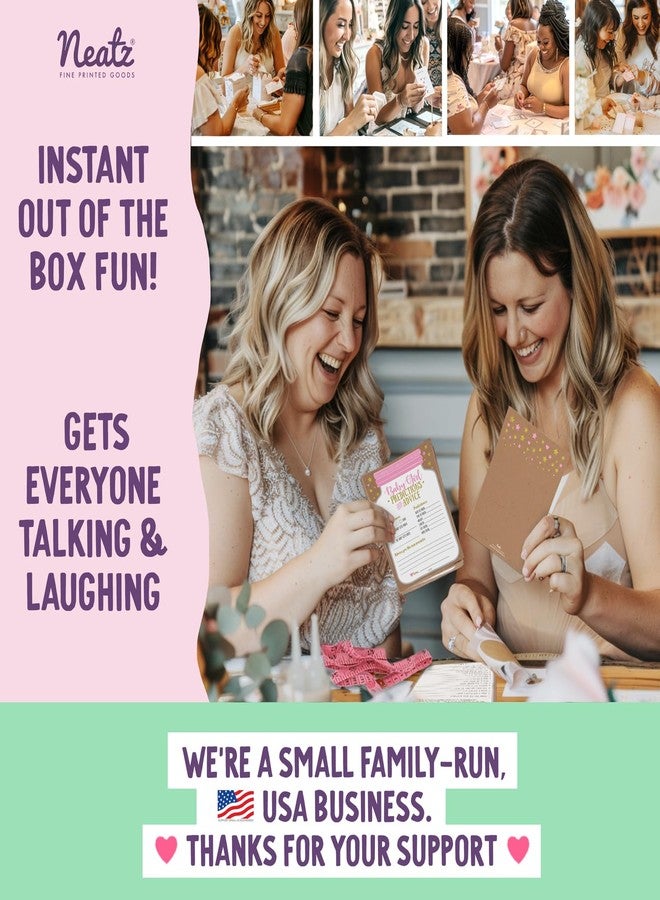 نيتز بطاقات نصائح لحفل استقبال المولود الجديد من نيتز، بطاقات توقعات المولود، زينة لحفل استقبال المولودة، ألعاب لحفل استقبال المولودة، تصميم برطمان ماسون (مجموعة من 50 بطاقة) - Image 5