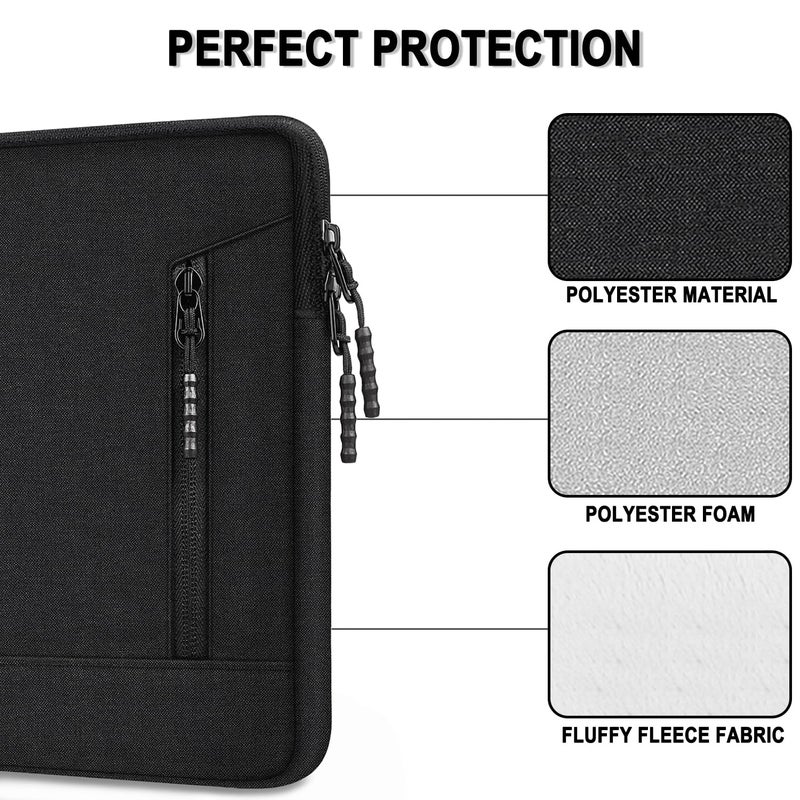 TEDNETGO Laptop Sleeve 14 inch, Shockproof Protective Laptop Case for Apple MacBook Pro, Water Resistant Portable Monitor Computer Bag with Pockets Computer Cover for HP, Dell, Lenovo, Asus, Black - Image 2