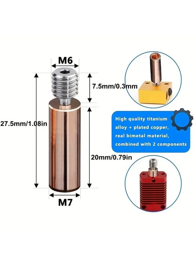 3 قطع سبائك معدنية مزدوجة من النحاس والتيتانيوم عالية الحرارة لطابعة كرياليتي ثلاثية الأبعاد - Image 5