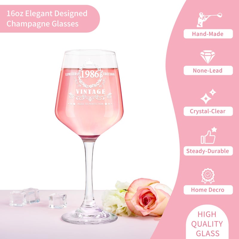 LUCOTIYA 40TH Birthday Gifts for Her, Funny 40th Birthday Gifts for Women Vintage 1986 40th Birthday Decorations for Women 40 Bday Gifts Idea for Women, Friends,Sister, Mom - Turning 40 Present, Pink - Image 3