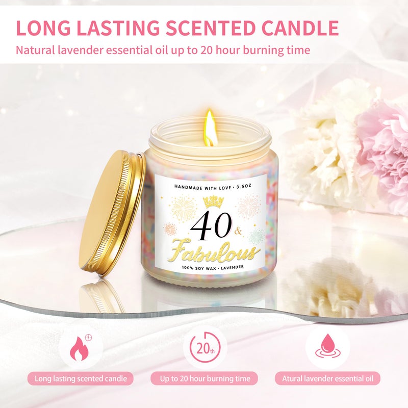 LUCOTIYA 40TH Birthday Gifts for Her, Funny 40th Birthday Gifts for Women Vintage 1986 40th Birthday Decorations for Women 40 Bday Gifts Idea for Women, Friends,Sister, Mom - Turning 40 Present, Pink - Image 4