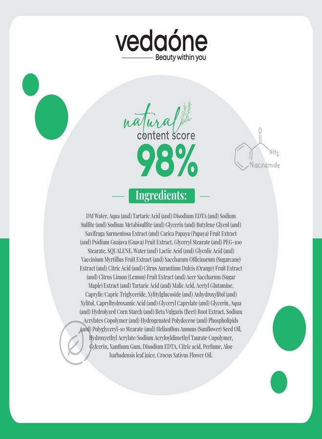 VEDAONE Glorion Radiance Face Serum with Kumkumadi & Niacinamide, Brightens, Hydrates, Reduces Pigmentation, Anti-Aging, 30ml - Image 3