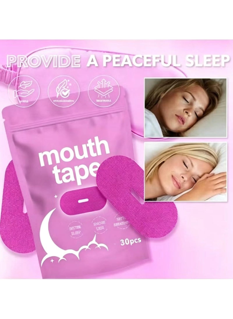 KOEC Mouth Tape for Sleeping - Anti Snoring Strips for Better Sleep - Comfortable & Hypoallergenic - Promote Nasal Breathing (pink, 30) - Image 2