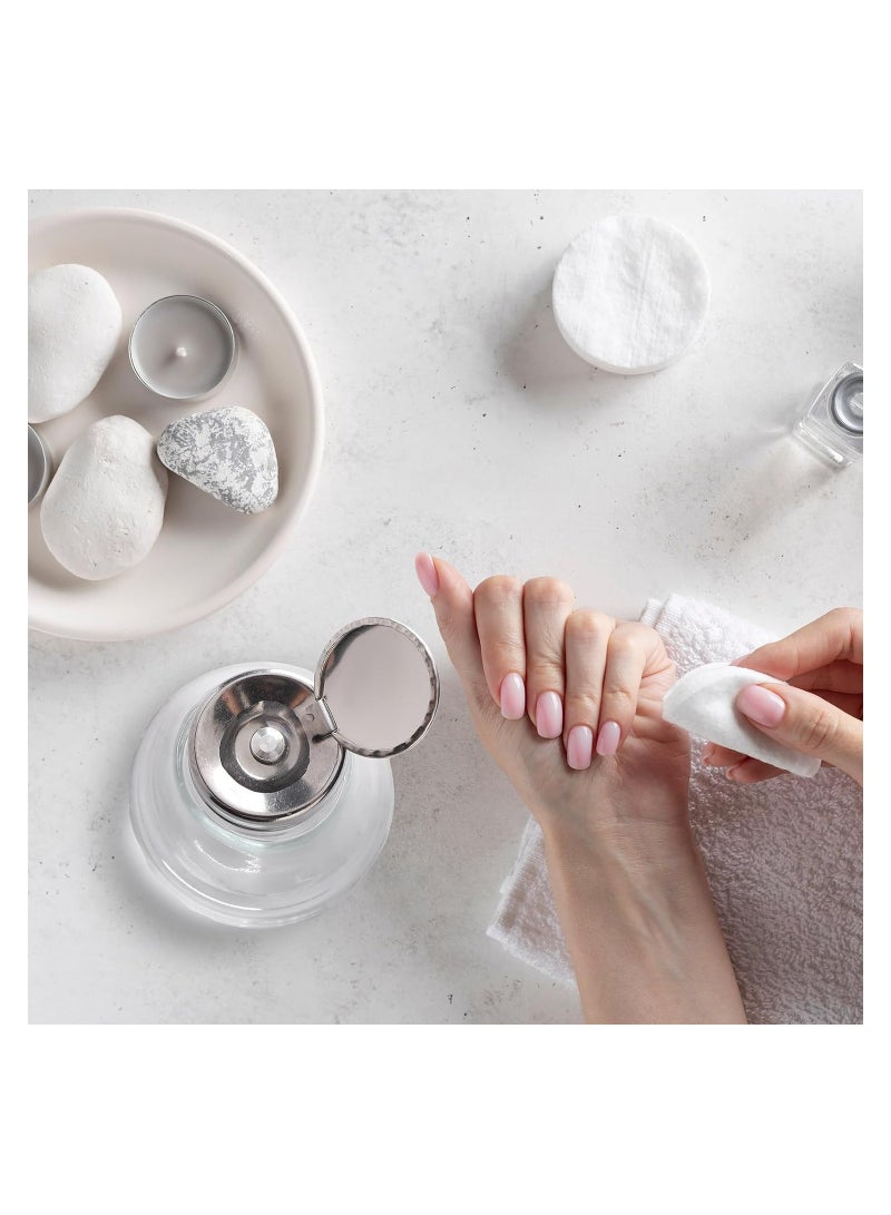 SOLARAE 2 Pcs 150 ml Pump Dispenser Bottle, Refillable Push Empty Push Down Glass Dispenser Bottle, with Flip Metal Cap Makeup Remover Dispenser Bottle, Alcohol Pump Sanitizer Container, for Nail Polish - Image 4