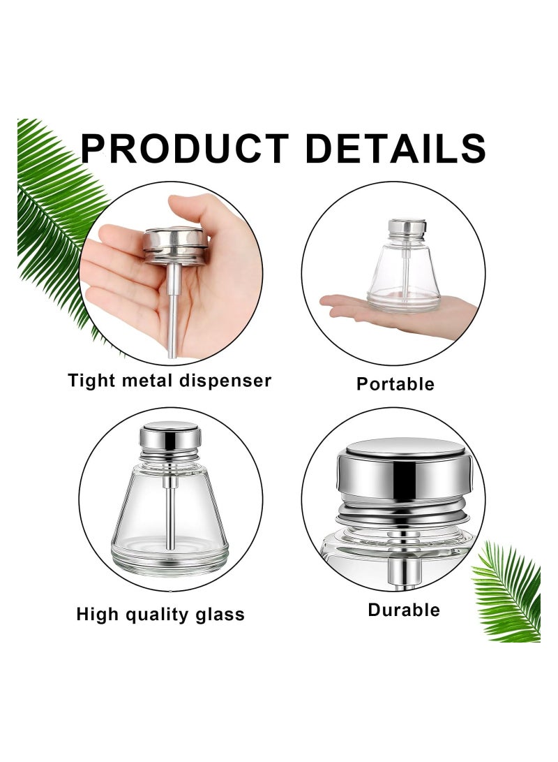 SOLARAE 2 Pcs 150 ml Pump Dispenser Bottle, Refillable Push Empty Push Down Glass Dispenser Bottle, with Flip Metal Cap Makeup Remover Dispenser Bottle, Alcohol Pump Sanitizer Container, for Nail Polish - Image 2