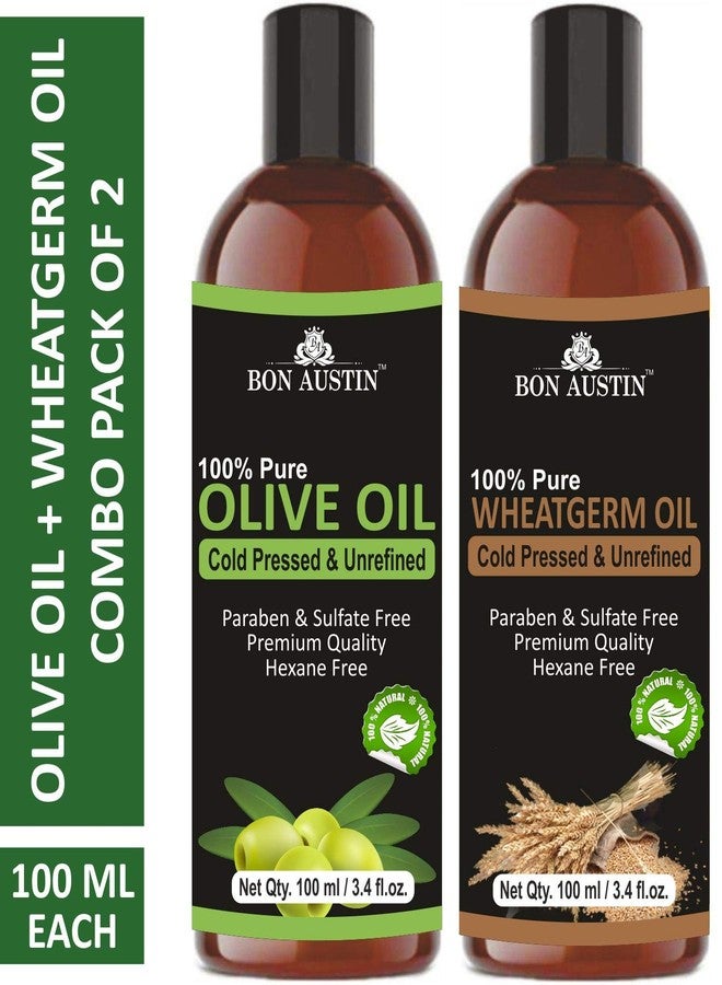 Bon Austin Cold Pressed Olive Oil & Wheatgerm Oil Combo pack of 2 bottles of 100 ml(200 ml) - Image 1