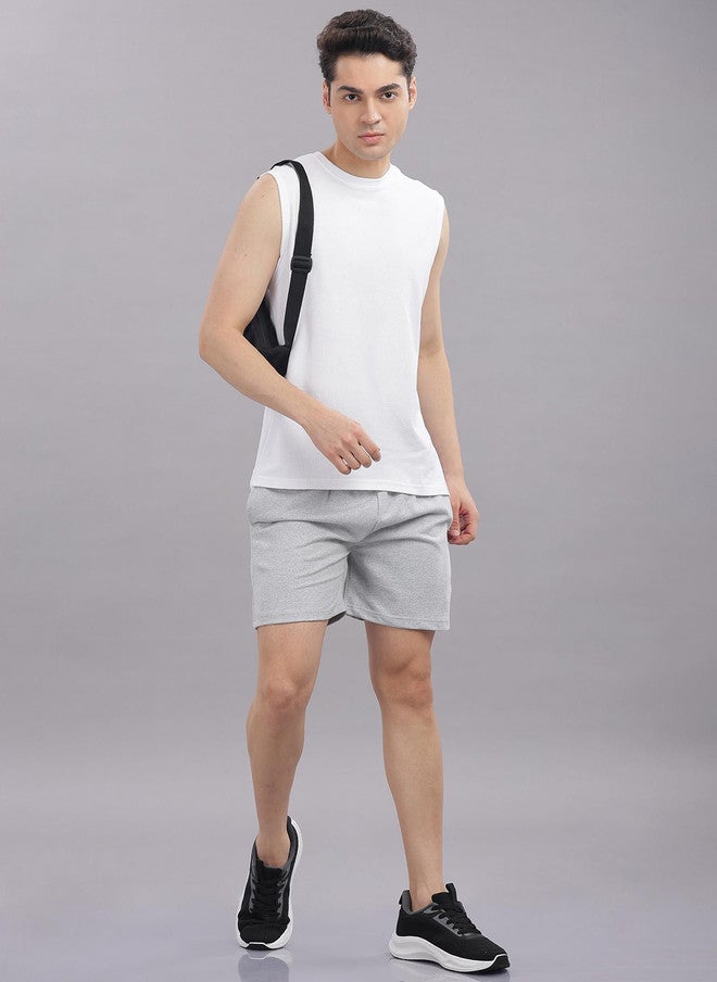OUTLAWS Men's Solid Grey Cotton Training & Gym Shorts | Color Lock Technology | No Shrinkage | Soft, Breathable & Comfortable Sportswear - Image 5