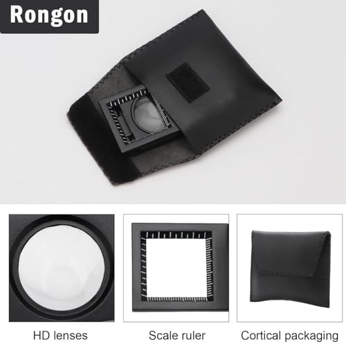 Rongon Pocket Magnifier Small Folding Magnifying Glasses 10X 28mm Mini Jewelers Magnifying Loupe with Scale Three-Folding Loupe Magnifiers for Coins Textile Optical Jewelry Tool (1 Pcs) - Image 5