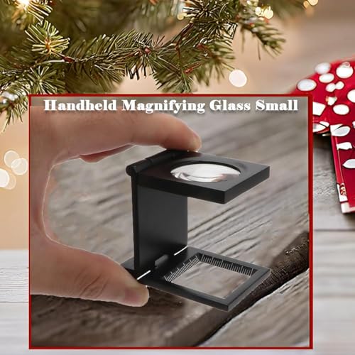 Rongon Pocket Magnifier Small Folding Magnifying Glasses 10X 28mm Mini Jewelers Magnifying Loupe with Scale Three-Folding Loupe Magnifiers for Coins Textile Optical Jewelry Tool (1 Pcs) - Image 3