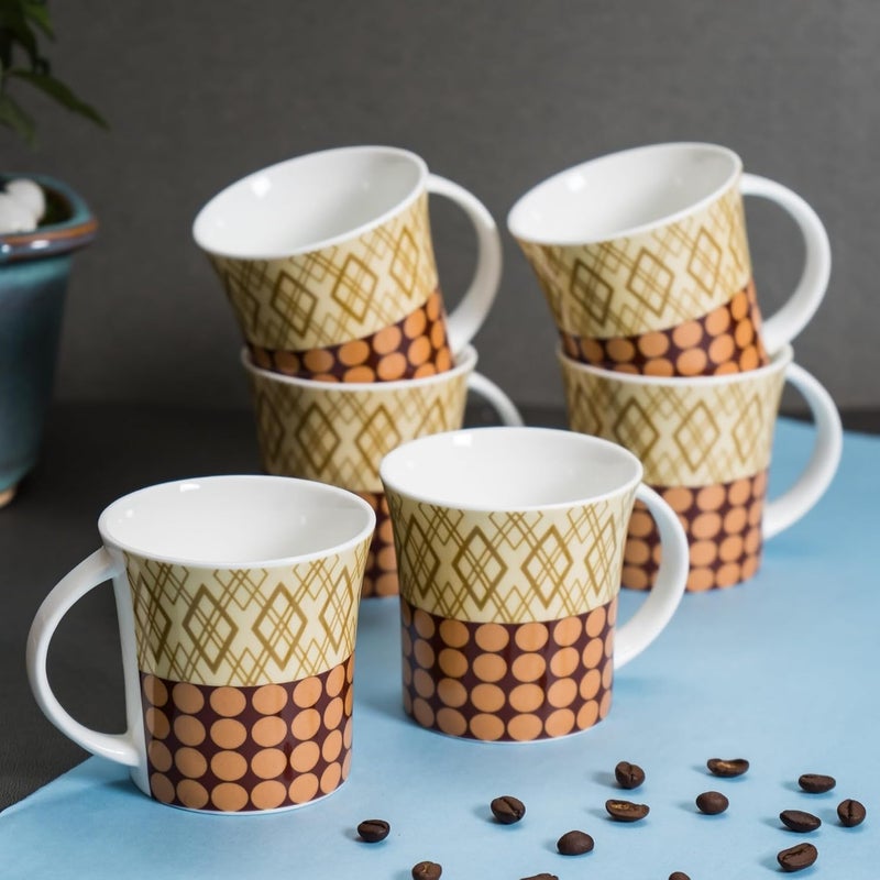 JCPL Fine Ceramic Jackson Hiltton TeaCoffee Cup Set of 6160 ml Each Perfect for Afternoon Tea Gifts and Home Decor Elegant Ceramic Mugs Modern Milk Mugs Coffee Mugs Milk and Coffee Mug - Image 1