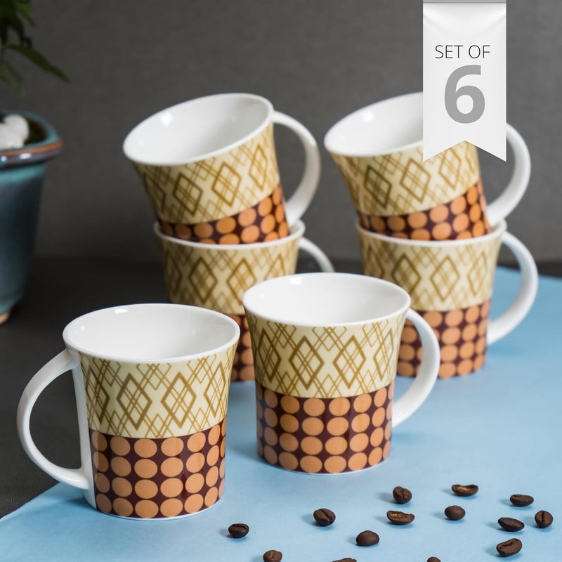 JCPL Fine Ceramic Jackson Hiltton TeaCoffee Cup Set of 6160 ml Each Perfect for Afternoon Tea Gifts and Home Decor Elegant Ceramic Mugs Modern Milk Mugs Coffee Mugs Milk and Coffee Mug - Image 2