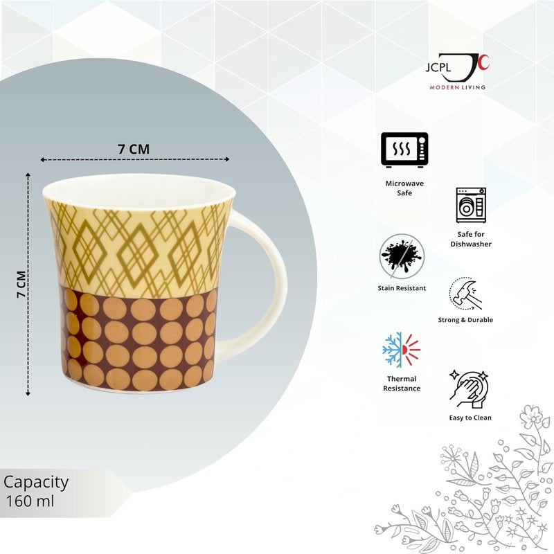JCPL Fine Ceramic Jackson Hiltton TeaCoffee Cup Set of 6160 ml Each Perfect for Afternoon Tea Gifts and Home Decor Elegant Ceramic Mugs Modern Milk Mugs Coffee Mugs Milk and Coffee Mug - Image 3