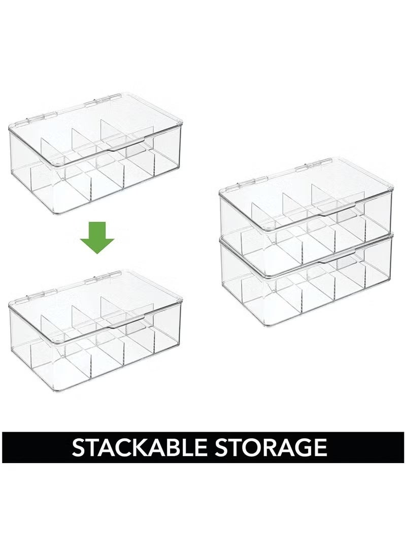 Bukela Easy Select Tea Chest Box - 1PC Tea Storage Box with 8 Compartments Holds up to 100 Tea Bags Each -Tea Organiser - Tea Bag Storage Box - Clear - Image 5