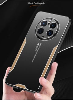 Color Fans For Huawei Mate 50 Pro Cell Phone Case Matte Aluminium Alloy+TPU+PC Anti-fingerprint Back Shell - Gold  - Image 4