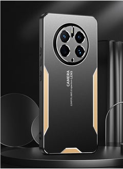Color Fans For Huawei Mate 50 Pro Cell Phone Case Matte Aluminium Alloy+TPU+PC Anti-fingerprint Back Shell - Gold  - Image 5