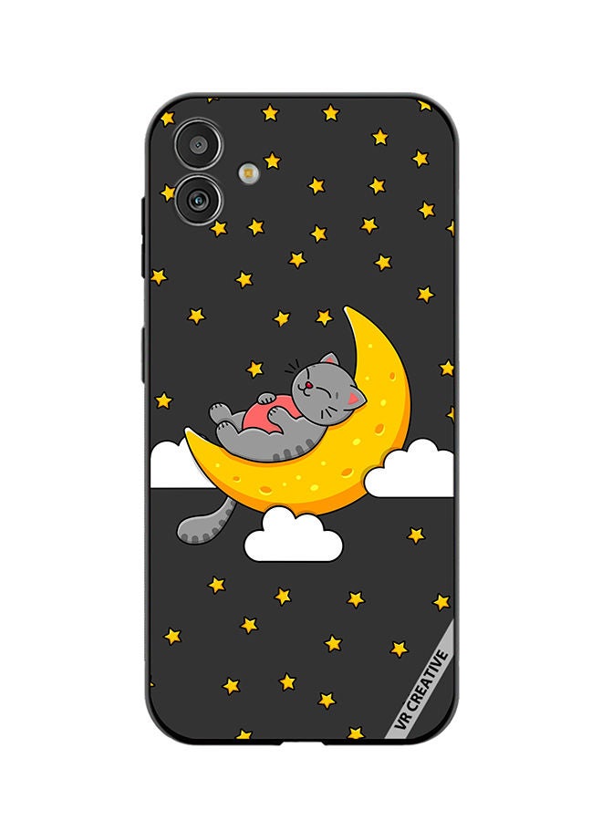 VR CREATIVE Protective Case Cover For Samsung Galaxy M13 5G The Gray Cat Sleeps On The Moon Sky Stars Design Multicolour - Image 1