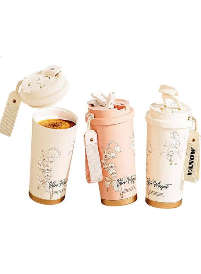 Vanow Insulated Mug Coffee Cup For Women, 316 Stainless Steel, Stylish Gift Box, Large Capacity, Straw Water Cup, Home And Office Use - Image 3