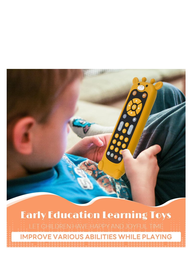 Baby Remote Control Toy with Giraffe Silicone Cover - Realistic Musical Toddler TV Remote with Lights and Sounds in English, French, and Spanish for Boys and Girls - Early Educational Fun! - Image 5