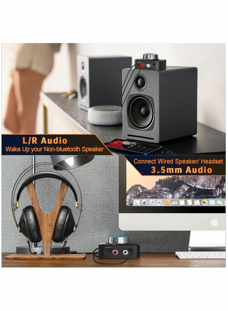 Bluetooth Audio Receiver, Stereo Wireless Audio Adapter for Stereo Receiver with 3.5mm RCA TF Card Playback 3D Bass Mode for Home Music Streaming Stereo System - Image 2