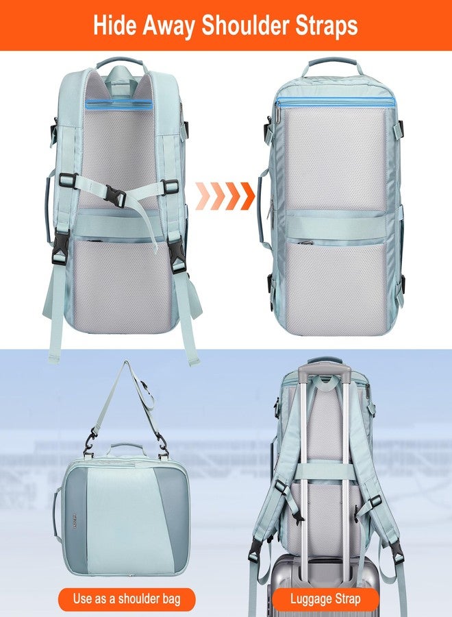 PIJUSHI Carry on Travel Backpack for Women Flight Approved Luggage Backpacks Large Personal Item Bags(PE035 Blue) - Image 4