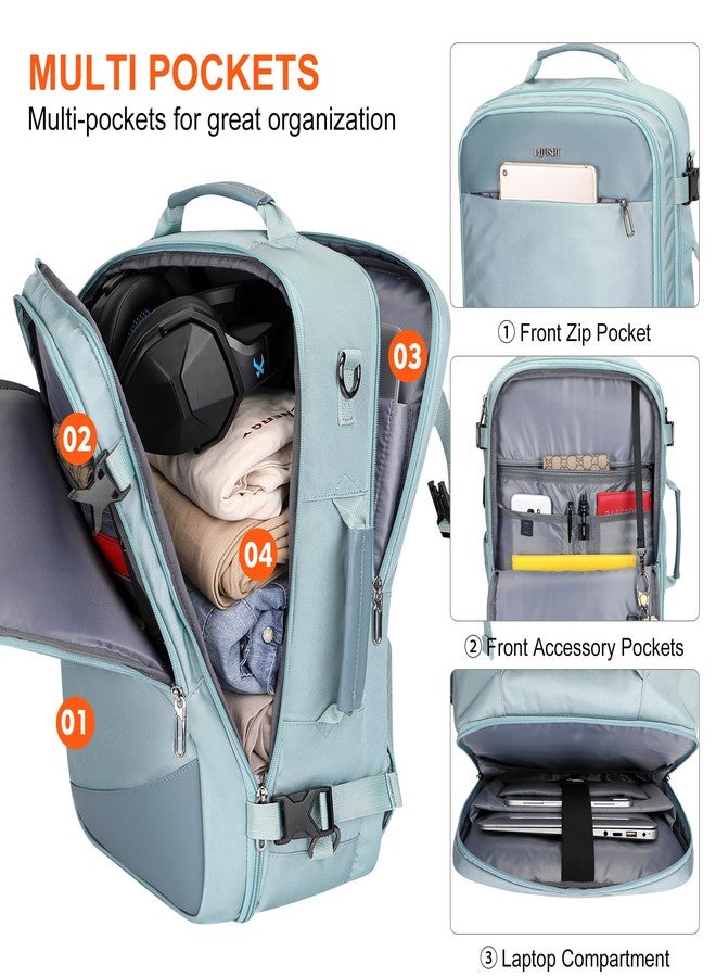 PIJUSHI Carry on Travel Backpack for Women Flight Approved Luggage Backpacks Large Personal Item Bags(PE035 Blue) - Image 2