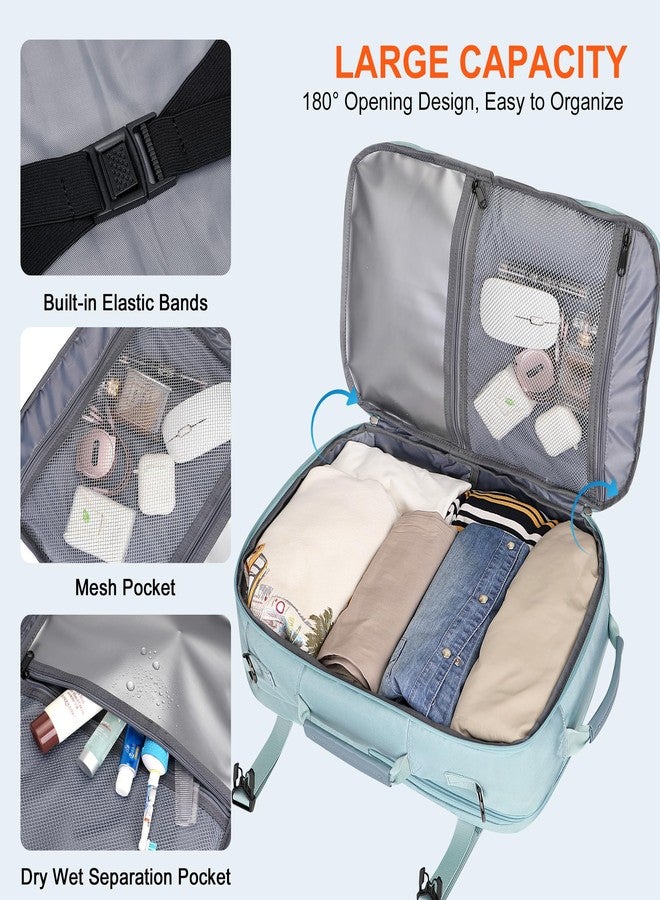 PIJUSHI Carry on Travel Backpack for Women Flight Approved Luggage Backpacks Large Personal Item Bags(PE035 Blue) - Image 3