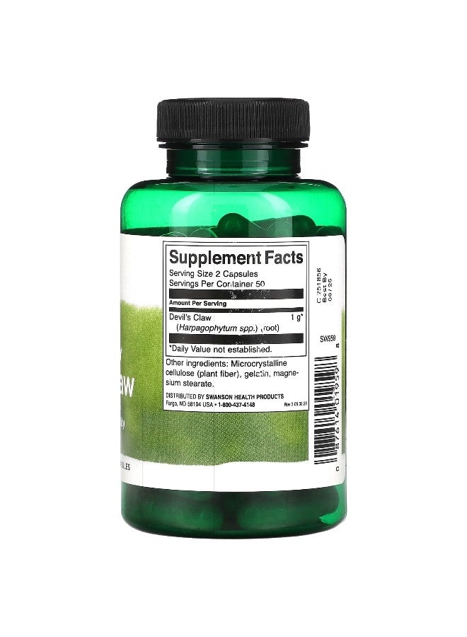 Swanson, Full Spectrum Devil's Claw, 500 mg, 100 Capsules - Image 2