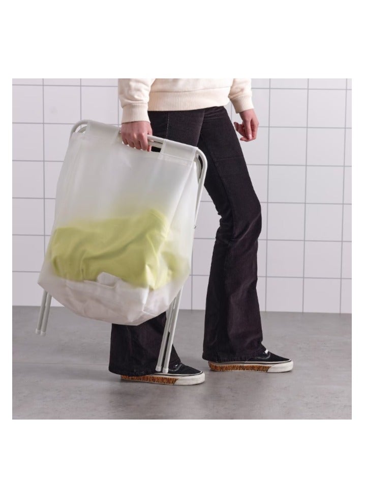 Laundry Basket with Stand Stainless Steel White 41x43x64cm  - Image 3