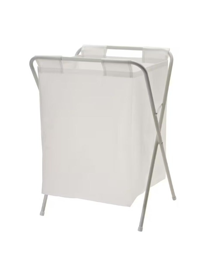 Laundry Basket with Stand Stainless Steel White 41x43x64cm  - Image 2