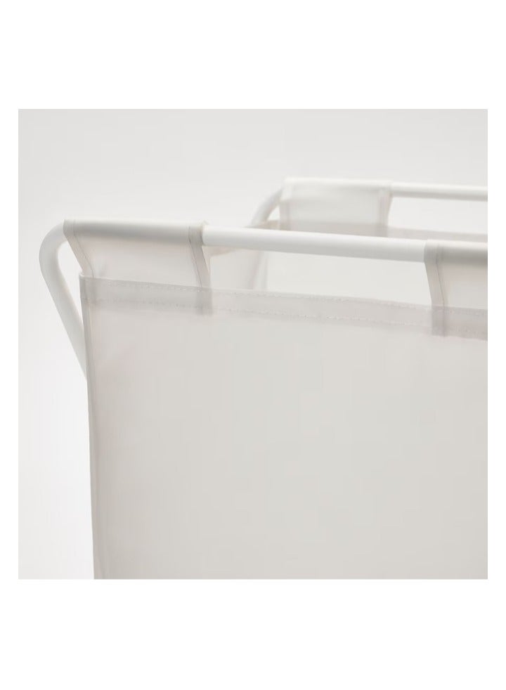 Laundry Basket with Stand Stainless Steel White 41x43x64cm  - Image 4