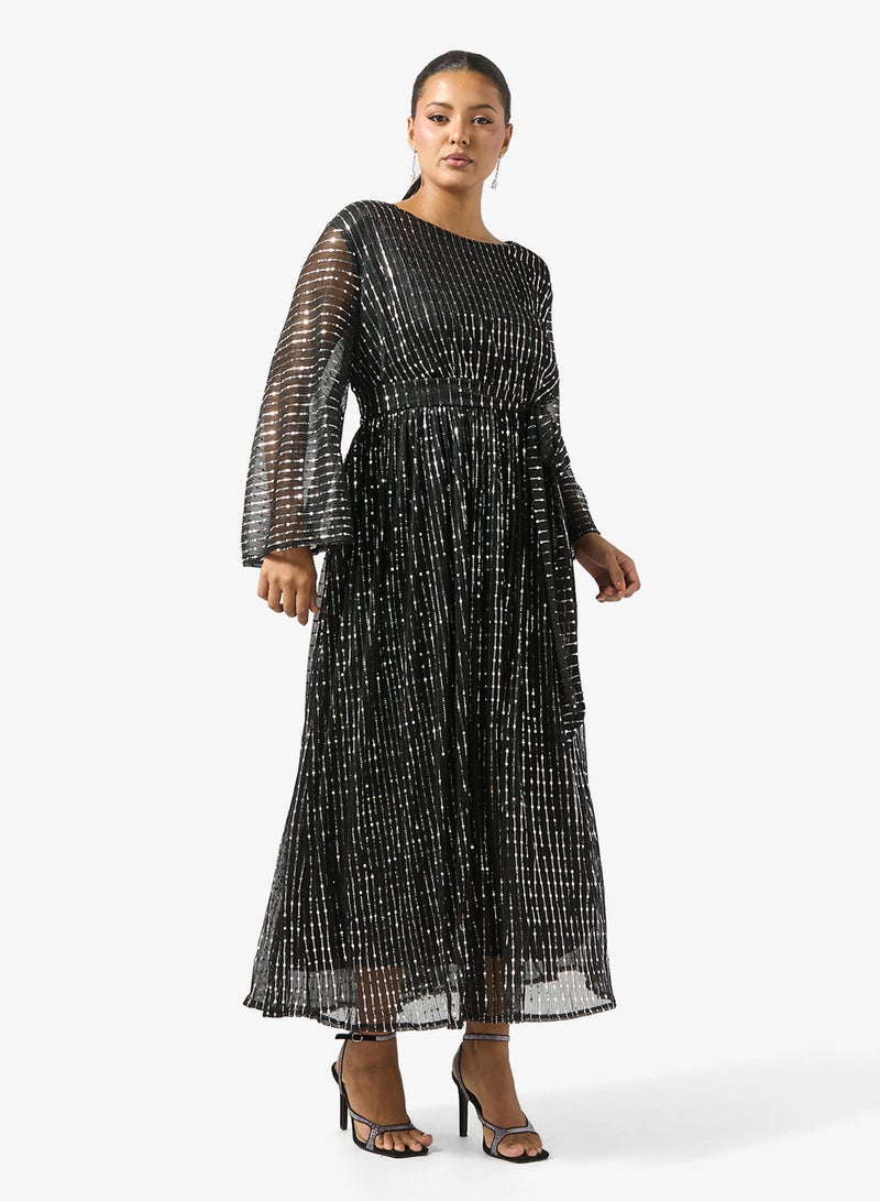 خزانة فستان مقاس كبير بحزام لامع - Image 1