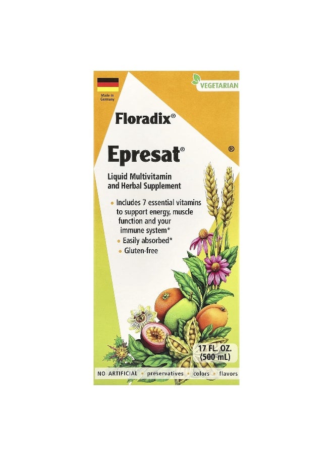 Floradix - Floradix, Epresat®, Liquid Multivitamin and Herbal Supplement, 17 fl oz (500 ml) - Image 1