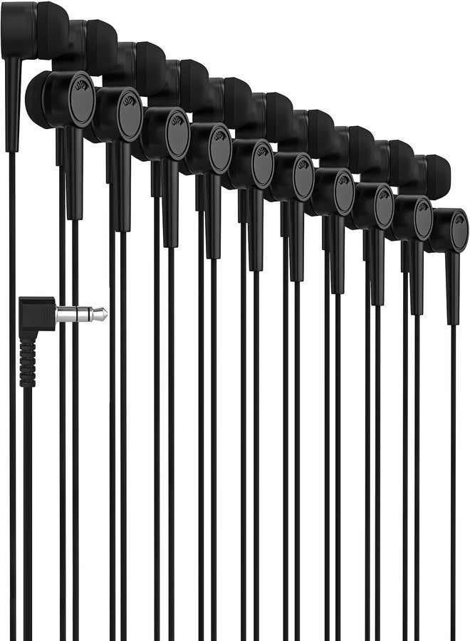 Maeline Bulk 100 Pack Earbuds, Noise Isolating in-Ear Headphones for Classroom, Library, Airplane Travel, 3.5mm Wired Kids Earbuds Earphones for Phones, Computer and Laptops - Black - Image 1