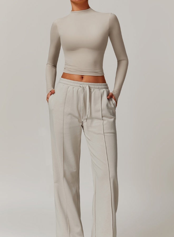 KAWN.YOGA Womens Mid Waist Oversized Wide Leg Joggers  - Image 5