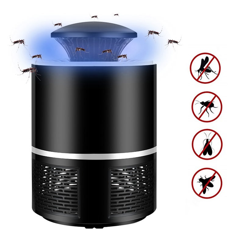 UV LED Light USB Power Suction Mosquito Killer Lamp Indoor Bug Zapper Black 19cm - Image 1