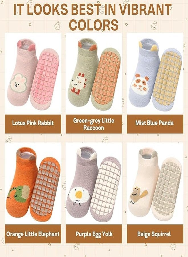 TRIONZZA ANTI SLIP SOCKS FOR BABY 5 PCS SET Socks with Non Skid Soles Infants Socks for Toddler Baby Girls Boys 0-36 Months Baby Shower Gifts - Image 4