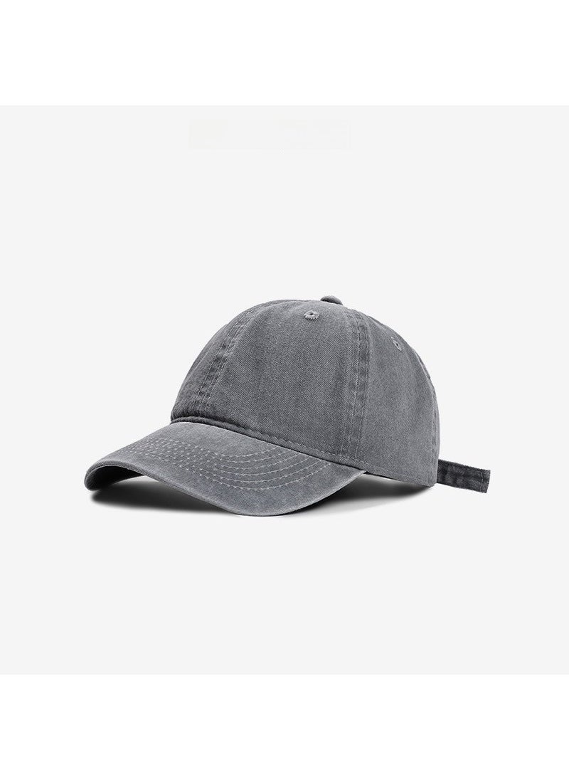 Generic Solid Washed Cotton Baseball Cap Unisex Wine red  - Image 2
