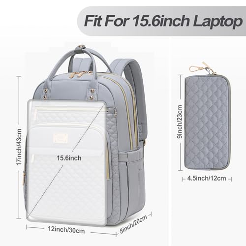 Tealari Laptop Backpack for Women,15.6 Inch Laptop Backpack for Work,Water Resistant Travel Backpack,College Bookbag with Wallet - Image 2
