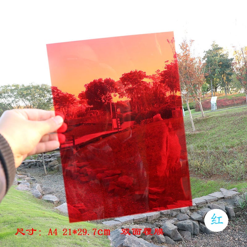 Color cellophane transparent plastic sheet kindergarten childrens handmade hard diy transparent film plastic paper pvc film A4 blue 1 piece - Image 3