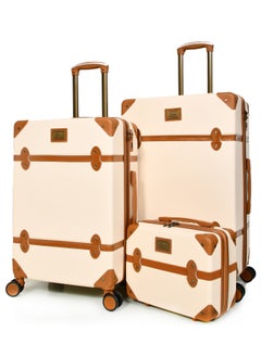 MORANO Classic Morano Travel Bags 4-Pieces with Rotating Wheels and a Safety Lock Sizes : 28''-24''-20''-14 Inch Color (Baige)  - Image 2