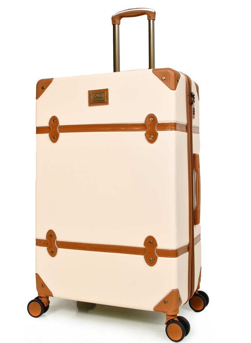 مورانو حقائب سفر كلاسيكية مورانو 4 قطع بعجلات دوارة وقفل أمان مقاسات : 28''-24''-20''-14 أنش لون (بيج) - Image 3