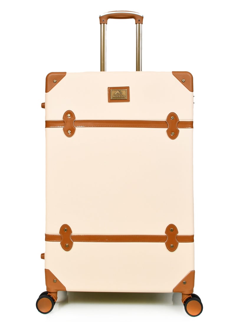مورانو حقائب سفر كلاسيكية مورانو 4 قطع بعجلات دوارة وقفل أمان مقاسات : 28''-24''-20''-14 أنش لون (بيج) - Image 4