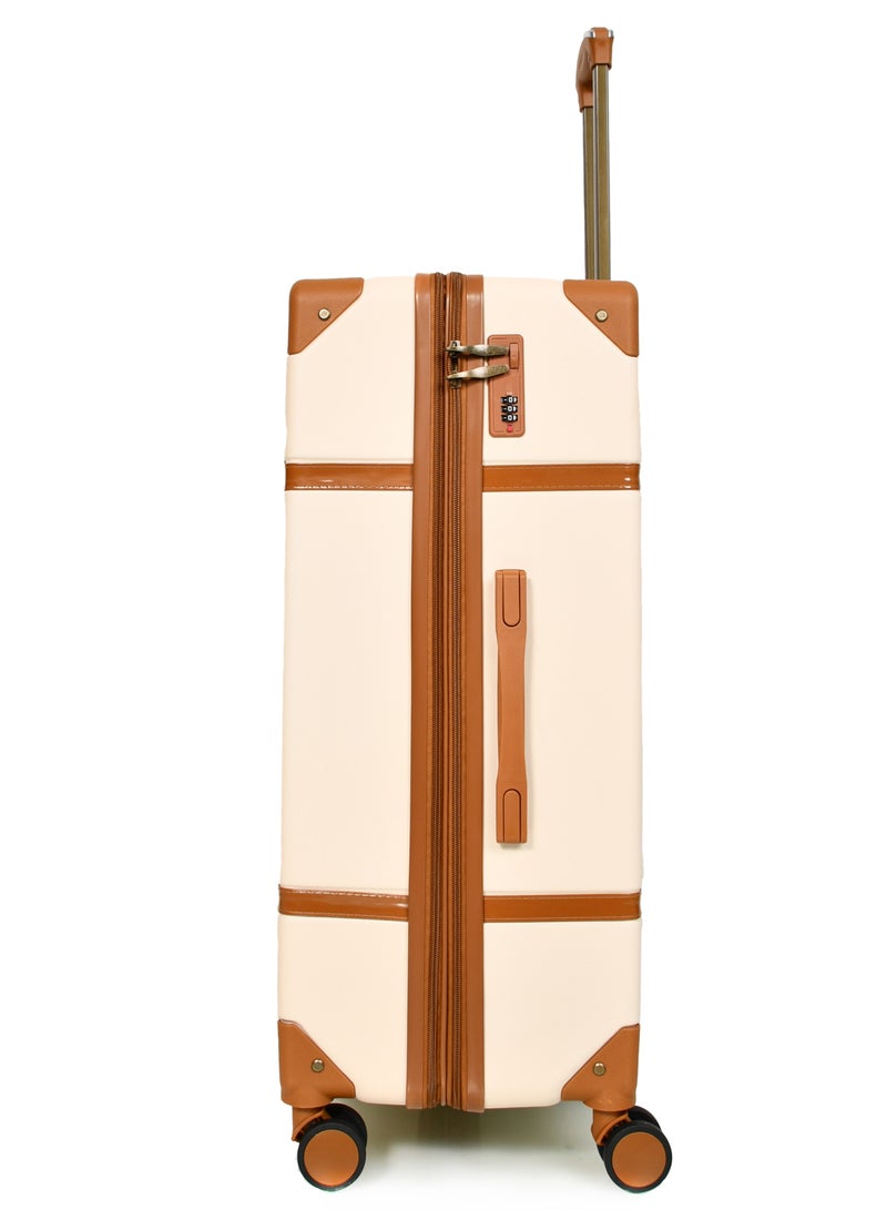 مورانو حقائب سفر كلاسيكية مورانو 4 قطع بعجلات دوارة وقفل أمان مقاسات : 28''-24''-20''-14 أنش لون (بيج) - Image 5