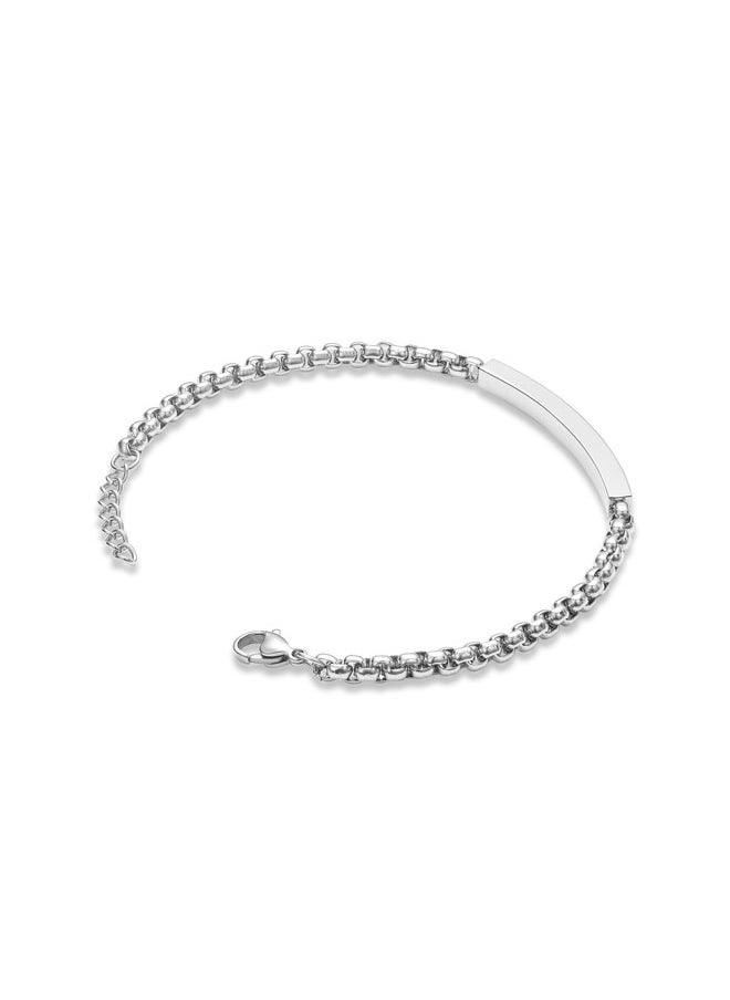 POLICE Cubet BraceletSlim Linked Design with Black Crystal Embedded  MotifMen's Sleek Statement Style  - Image 3